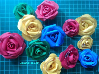 Kerajinan Bunga Mawar dari Kertas Asturo - Paper Rose Flower