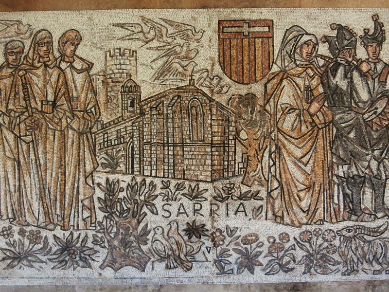 1000 Lugares en Galicia: Mosaico El Camino de Santiago de A. Machourek.  Monasterio de Poio. Provincia de Pontevedra.