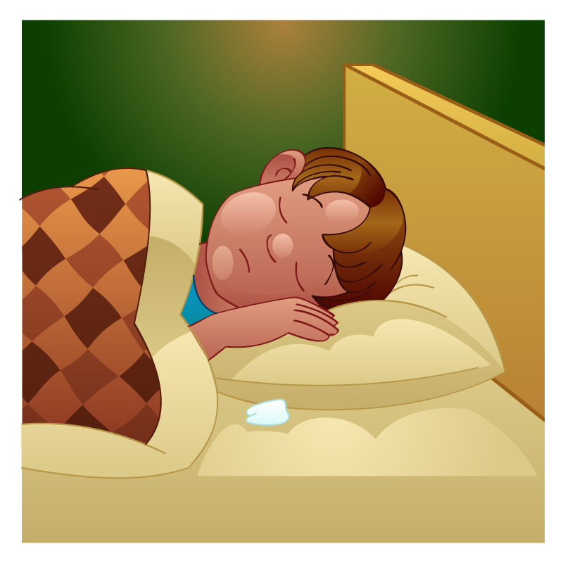 cartoon boy sleeping illustration