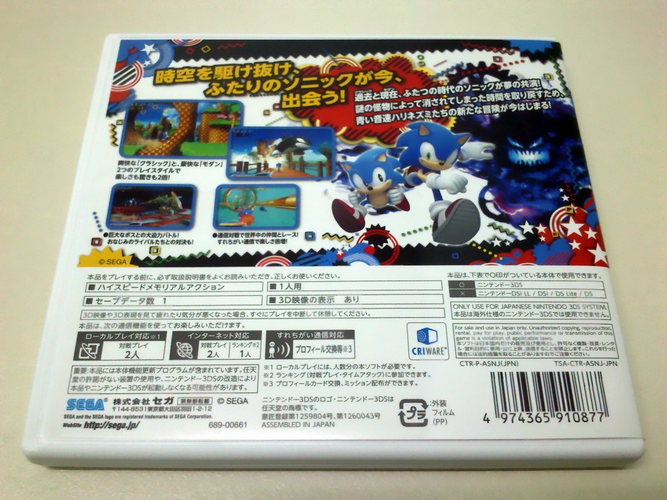 Sonic Generations 3ds Japan Version Sonic Collectibles Sonic Notes