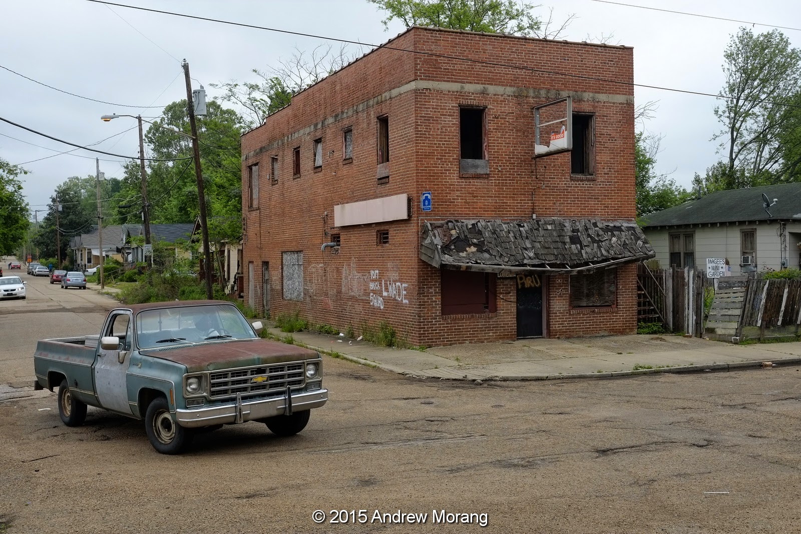 Urban Decay Dilapidated Stores, Mill Street, Jackson, Mississippi