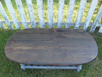 Ethan Allen coffee table grey white jacobean stain Ethan Allen coffee table grey white jacobean stain