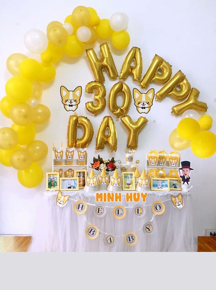 Bóng trang trí đầy tháng cho bé tại Xuân Tảo Bong trang tri day thang cho be tai Xuan Tao