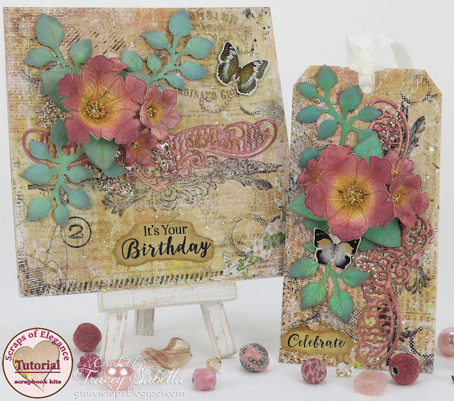 Scraps of Elegance scrapbook kits video tutorial: Heartfelt Creations Petunias. Learn how to make beautiful paper flowers for scrapbooking, cardmaking, and DIY crafts.