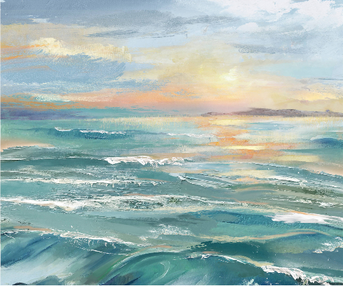 Ocean at Sunset Sunrise Dusk Dawn Canvas Art