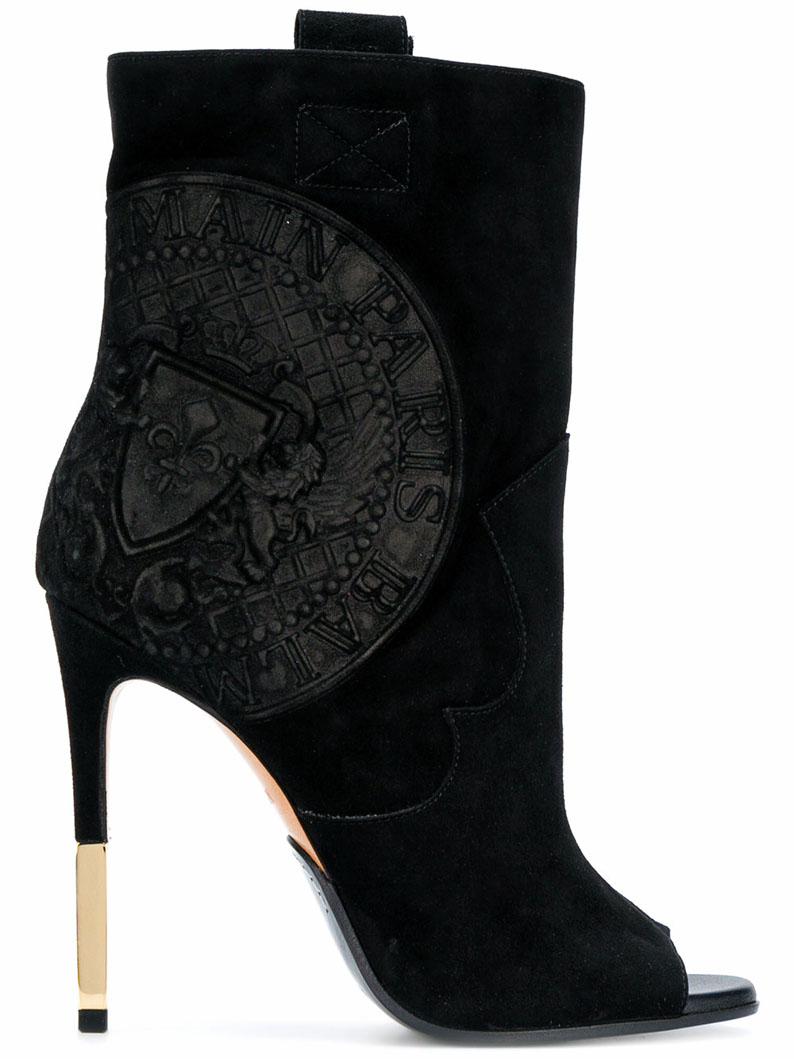 MUST HAVE: BALMAIN heeled crest ankle boots