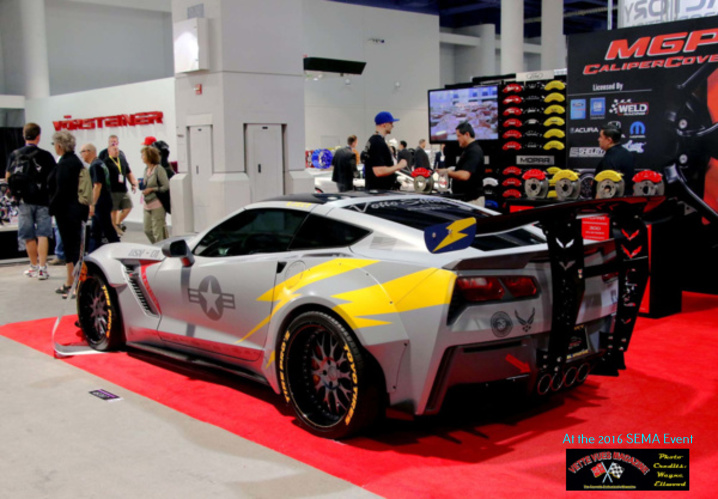 This Stingray has the Intro Wheels with 275/30/19 tires in front and 345/25/20 tires in back and the MGP Caliper Covers. This Stingray has the Intro Wheels with 275/30/19 tires in front and 345/25/20 tires in back and the MGP Caliper Covers.