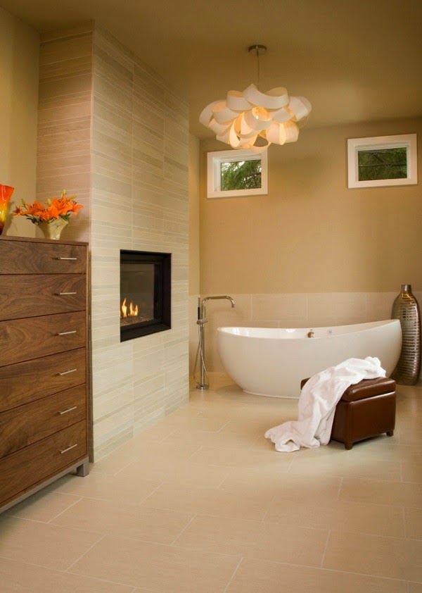 Ideas for bathroom with fireplace of Spa in your own home