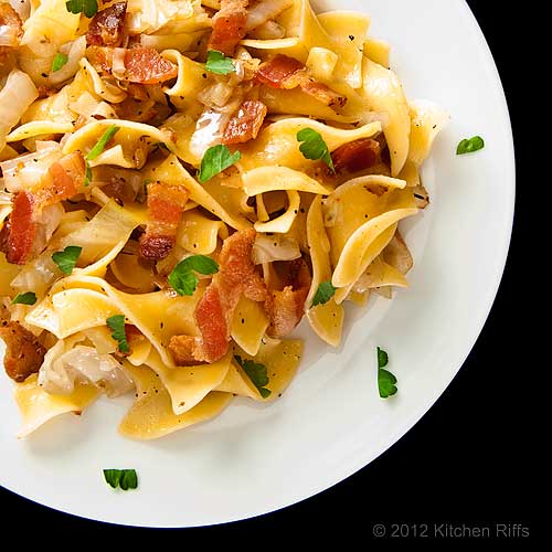 Kitchen Riffs Hungarian Noodles and Cabbage with Bacon