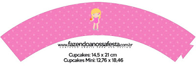 Fiesta en la Piscina para Niña Rubia: Toppers y Wrappers para Cupcakes para Imprimir Gratis. Wrappers para Cupcake de Fiesta en la Piscina para Niña Rubia.