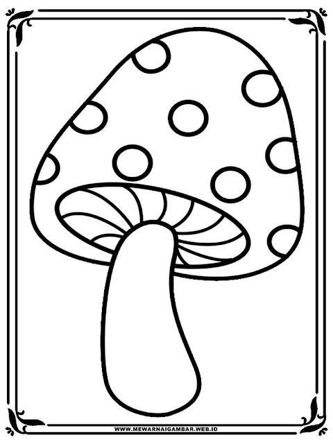 gambar mewarnai jamur
