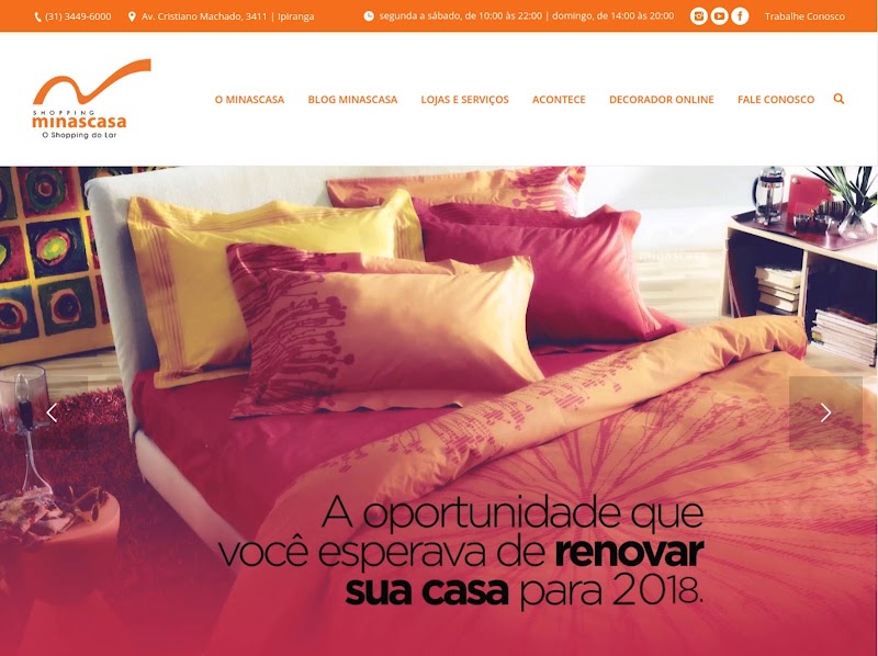 Shopping Minascasa investe na reformulação do site para ficar mais atrativo para o público Shopping Minascasa investe na reformulação do site para ficar mais atrativo para o público