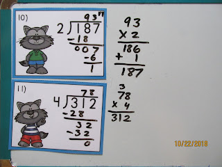 Long Division with Remainders Werewolves Task Cards