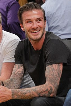 David Beckham with tatoos