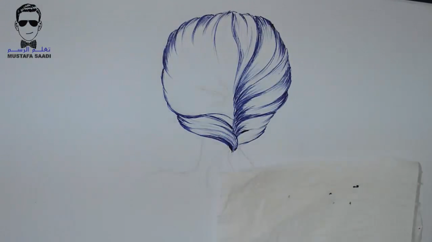 طريقة رسم الشعر بقلم الجاف الازرق تعلم الرسم