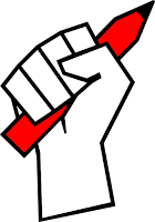 Activist fist and pencil