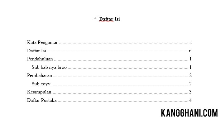 daftar isi