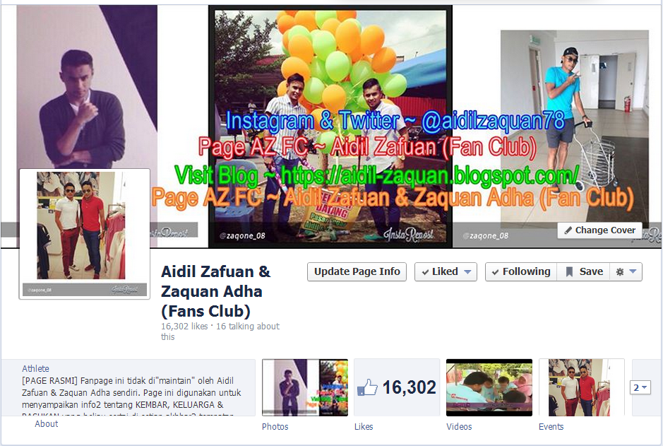 Page Aidil Zafuan & Zaquan Adha (Fan Club)