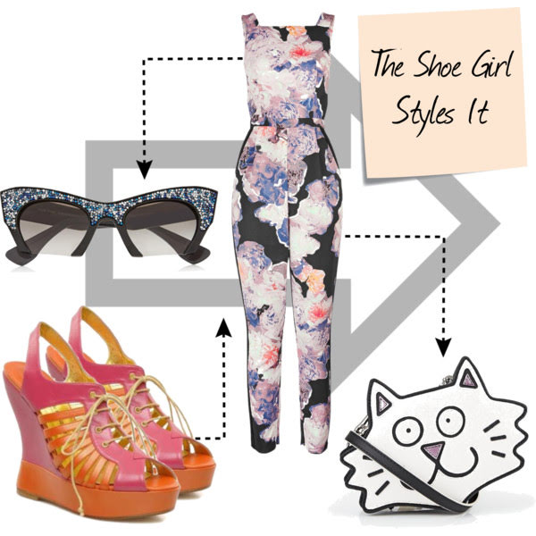 Outfit inspiration for Terry De Havilland Jay shoes Polyvore outfit set for Terry de Havilland wedge shoes with jumpsuit