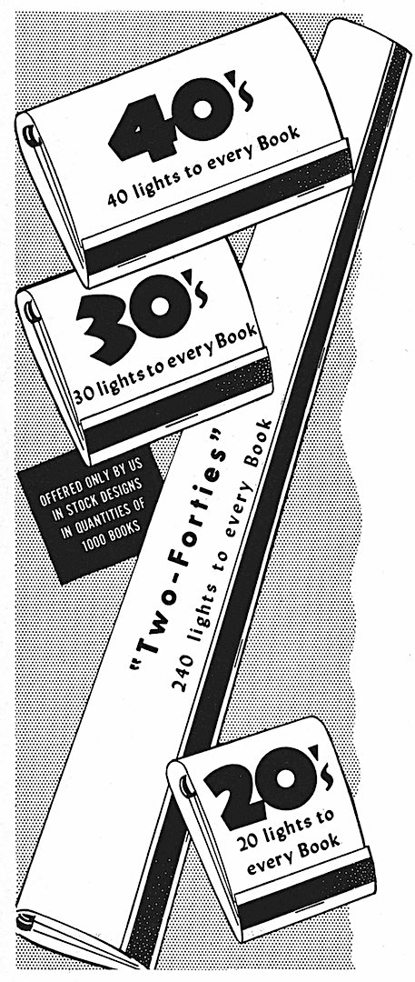 1953 matchbooks 1953 matchpacks illustration, giant matchbook