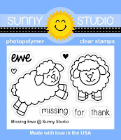 Sunny Studio Stamps: Introducing Missing Ewe Sheep 2x3 Photopolymer Clear Stamp Set