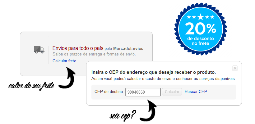 Frete Mercado Envios Prus Quinttus Correios