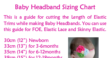 Infant Headband Size Chart