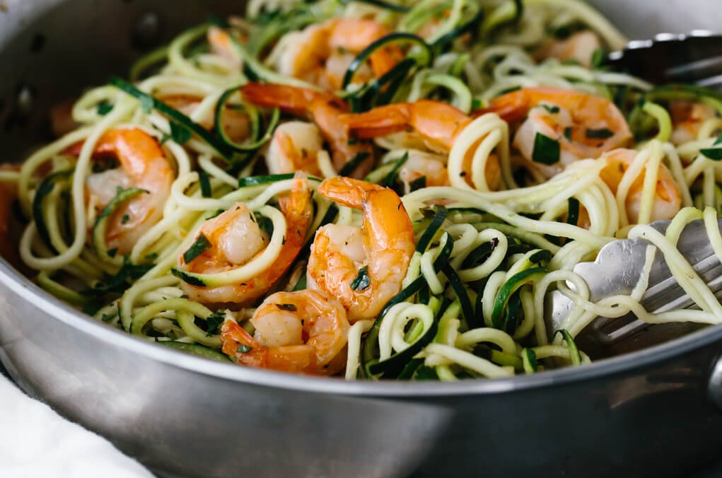 ZUCCHINI PASTA WITH LEMON GARLIC SHRIMP RECIPE Recipes Food