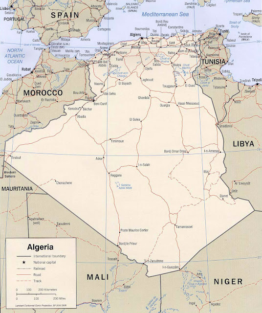Gambar Peta Administratif Negara Algeria