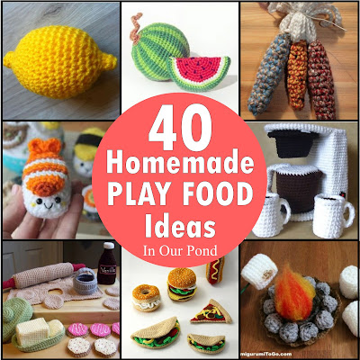40 Homemade Play Food Ideas from In Our Pond  #giftguide #playkitchen #christmas #holidays #birthday #playfood
