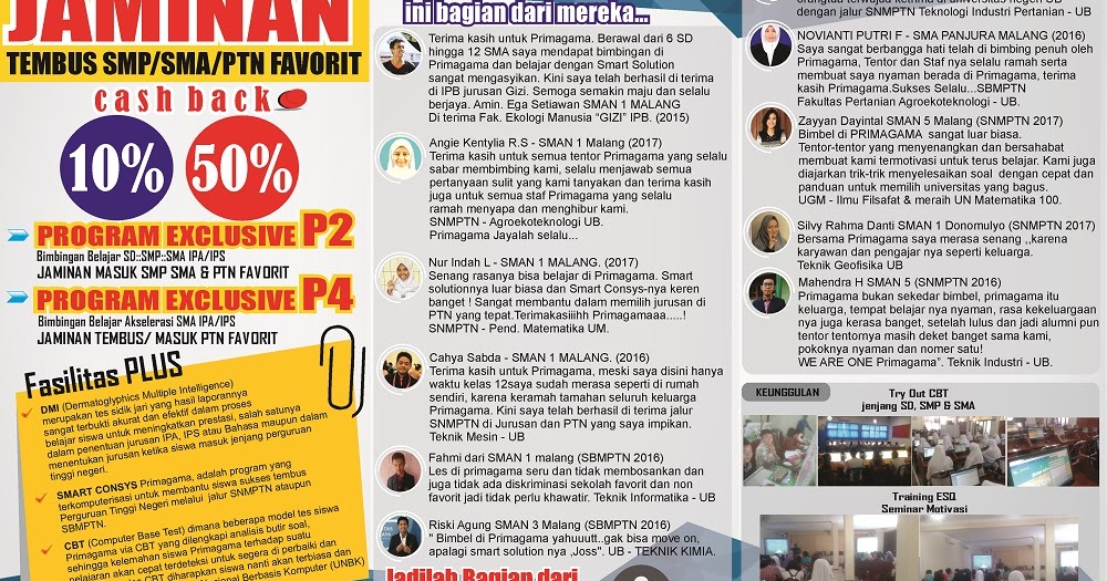 BIMBEL PRIMAGAMA MALANG BIMBEL TERBAIK DI MALANG WA