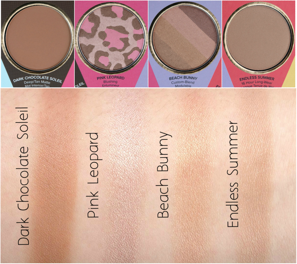 Too Faced The Little Black Book of Bronzers: Review and Swatches