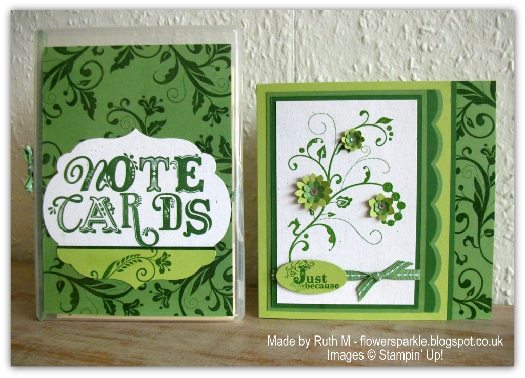 Flower Sparkle Flowering Flourishes Just Because Card & Set Of Note