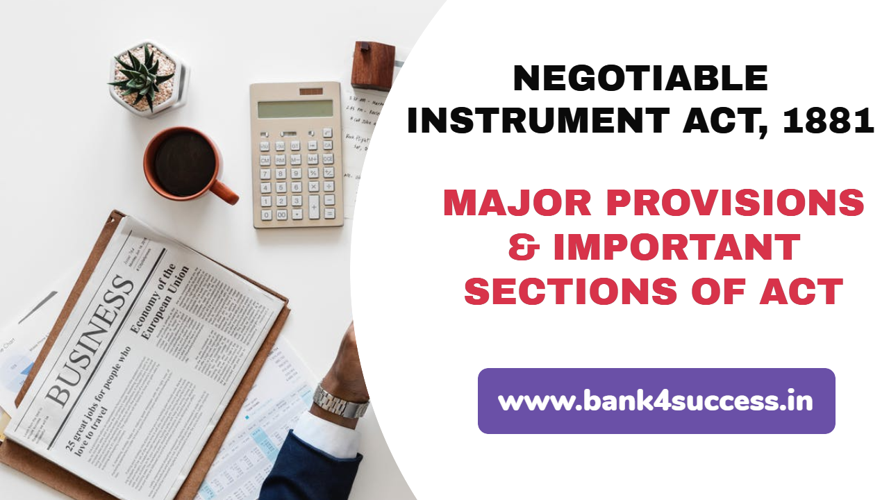 Major Provisions of Negotiable Instruments Act 1881 PDF Download