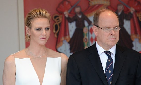 Prince Albert of Monaco and Princess Charlene of Monaco attended the Monaco Formula One Grand Prix at the Monaco street circuit in Monte-Carlo