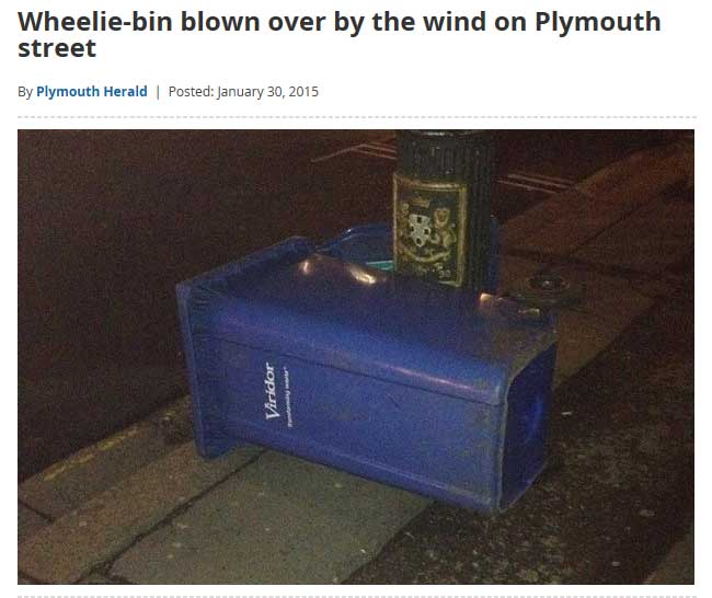 Nothing To Do With Arbroath Wheeliebin blown over by the wind