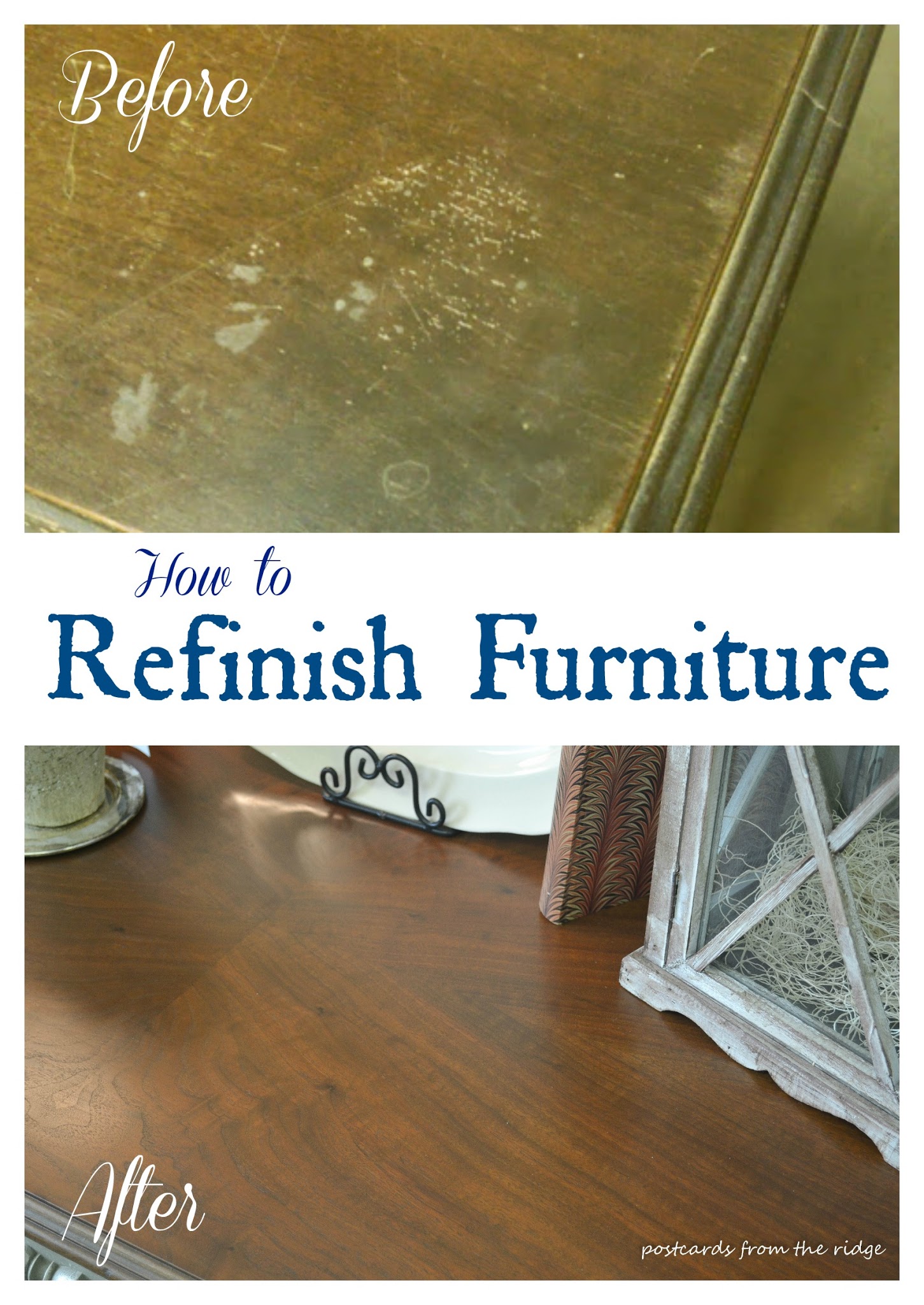 before and after refinishing furniture