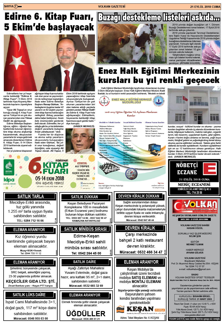 25 Eylül 2019 Cumartesi 25 Eylül 2019 Cumartesi