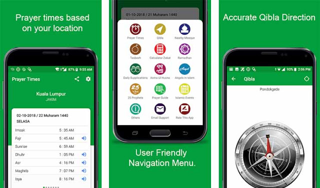 Waktu Solat -Kiblat, Azan, Doa - Aplikasi Adzan Terbaik Dan Jadwal Sholat Indonesia