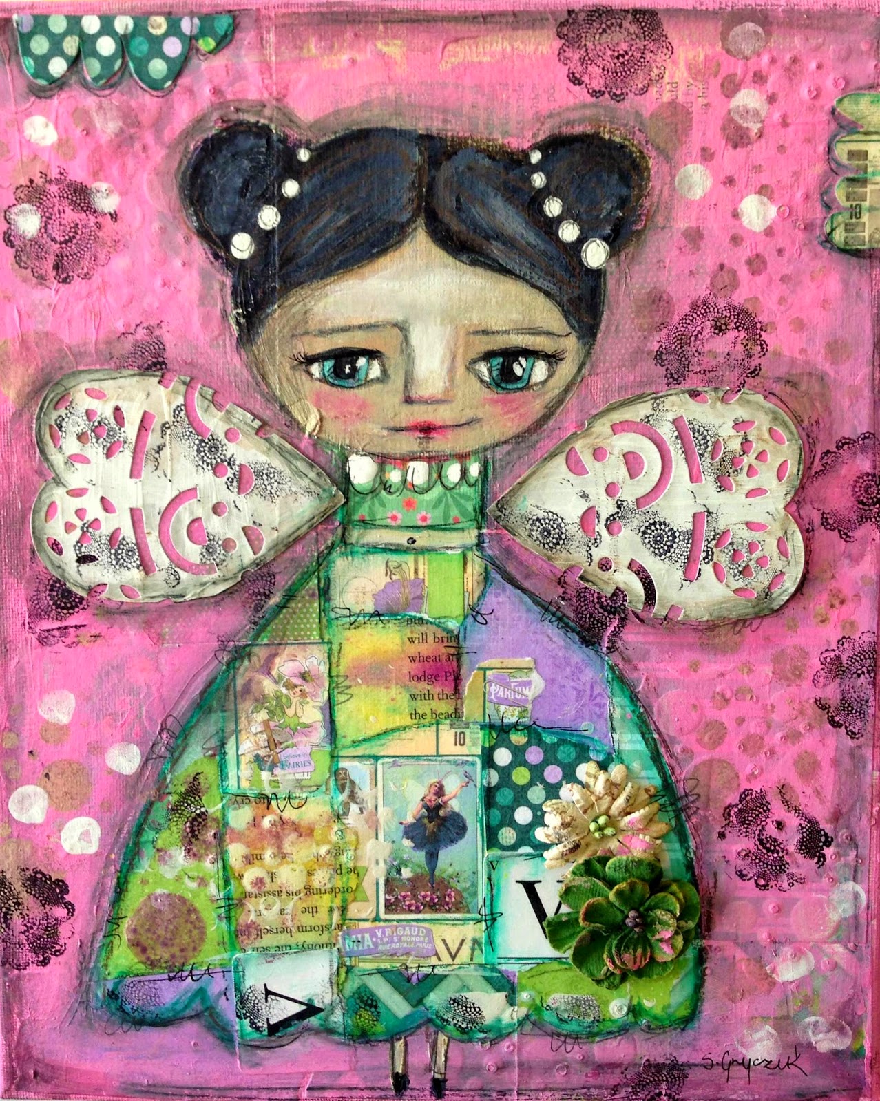 Cardz 'n' Scrapz: 'You are my fairy'- mixed media canvas by Sylwia