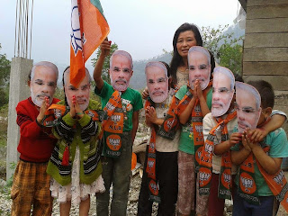 Yet another Mask rally at Darjeeling but for BJP Narandra Modi