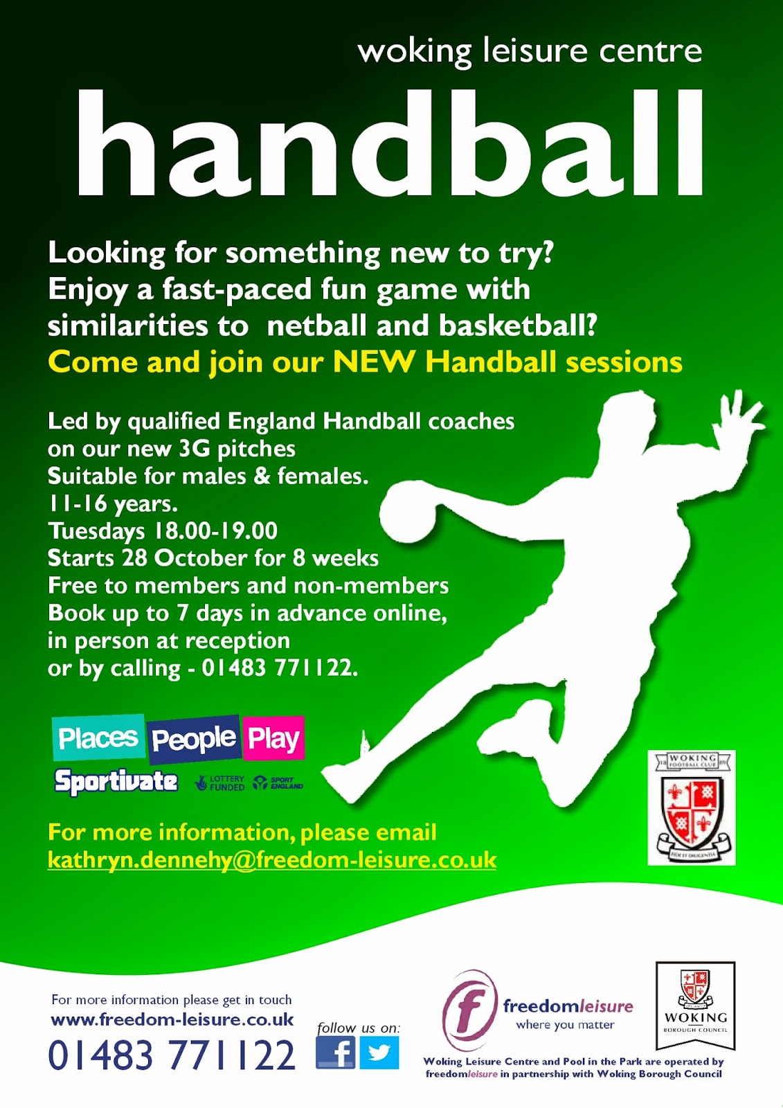 WCSC News NEW Handball Sessions at Woking Leisure Centre