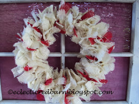 Eclectic Red Barn: Burlap Tied Christmas Wreath
