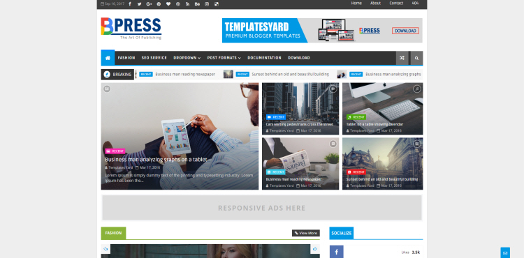 BPress Responsive Blogger Template