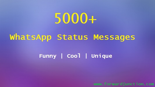 Whatsapp Status Messages 5000+ [Funny | Cool | Latest] | WhatsApp Status  2020 - Forward Junction Puzzles