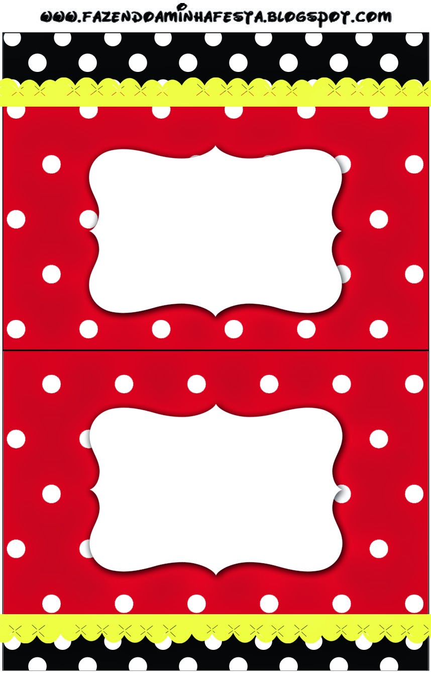 Rojo, Negro y Lunares Blancos: Etiquetas para Candy Bar para Imprimir Gratis. Etiquetas de Rojo, Negro y Lunares Blancos para imprimir gratis.