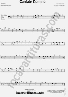  Cantate Domino Partitura de Trombón, Tuba Elicón y Bombardino Sheet Music for Trombone, Tube, Euphonium Music Scores