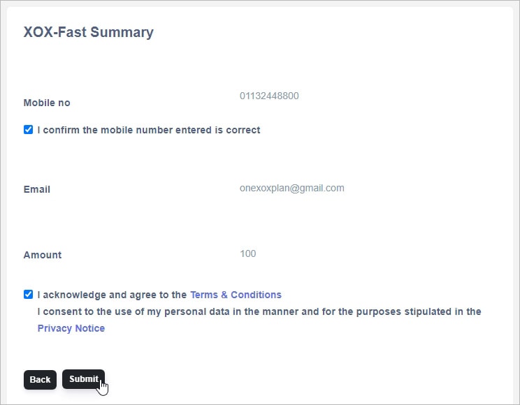 XOX FAST Topup Summary XOX FAST Topup Summary