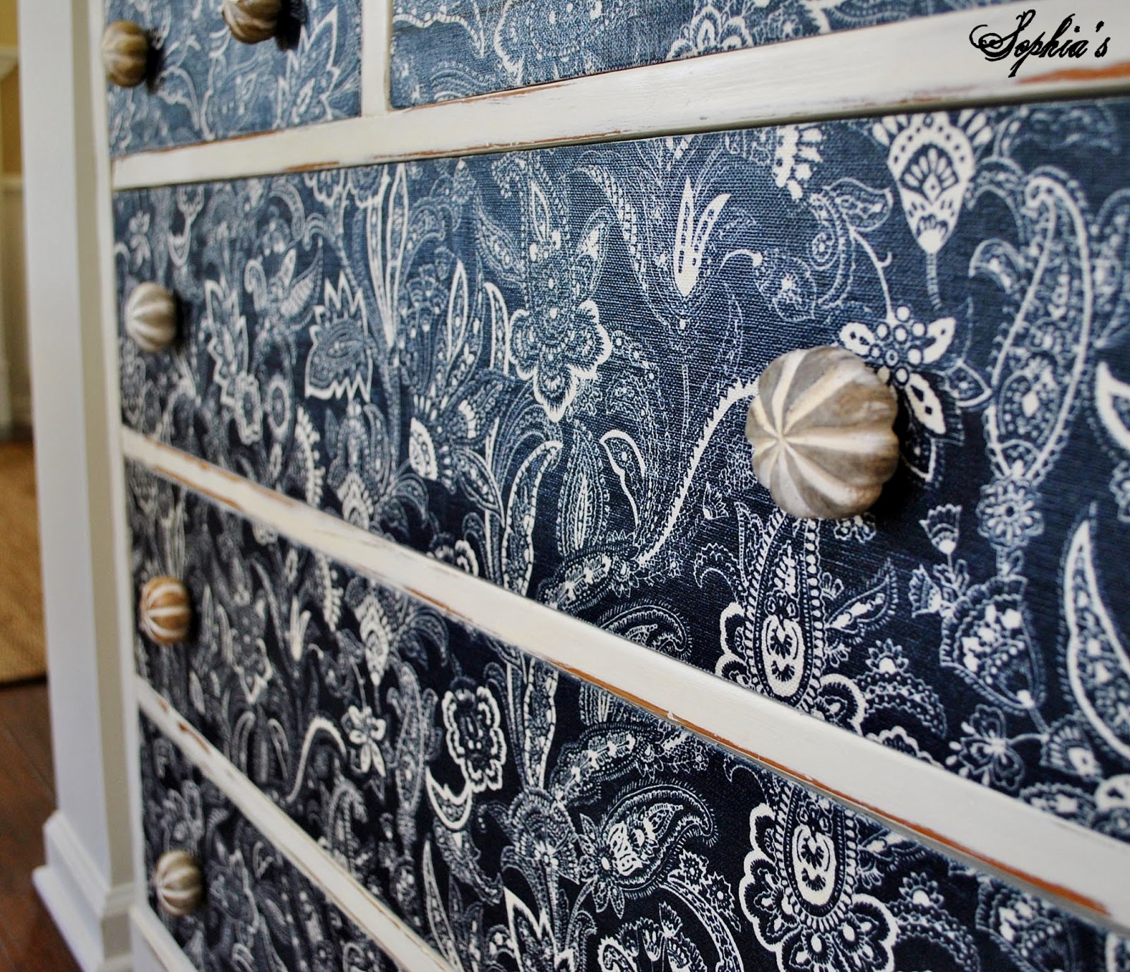 Sophia's Dresser Makeover with Fabric