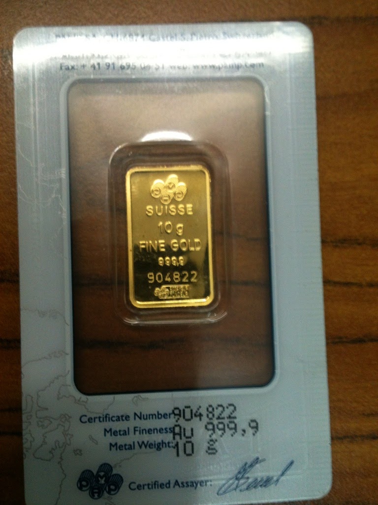 Singapore Gold bars PAMP SUISSE GOLD BARS